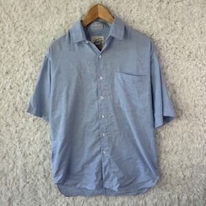Campus Esprit Shirt Mens Medium Blue Short Sleeve Button Down Vintage Oxford 80s